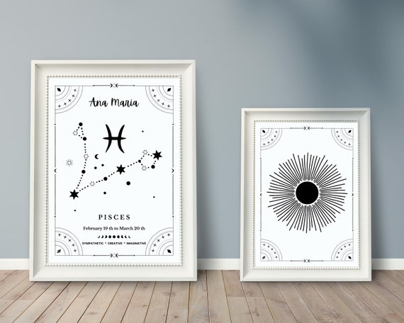 Custom Astrology Wall Art: Personalized Zodiac Sign Decor for Every Space