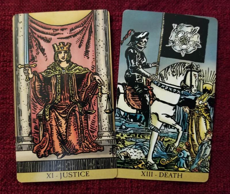 What the Death and Justice Tarot Cards Reveal About Major Life Transitions